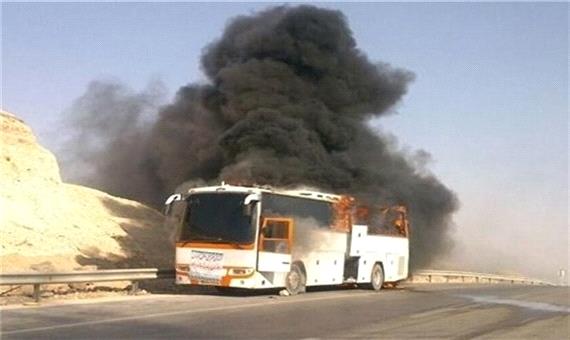 آتش‌سوزی اتوبوس مسافربری در محور سنندج-مریوان خسارت جانی نداشت