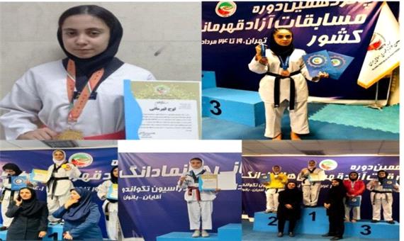 کسب 6 مدال رنگارنگ بانوان تکواندوکار کردستانی در مسابقات قهرمانی