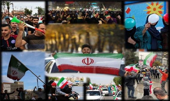 تصویری از صحنه های ناب از جشن و شادی غرور آفرین ایرانیان در سراسر کشور