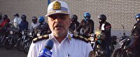 اهدای کلاه کاسکت به موتور سواران قانونمند توسط پلیس راهور استان