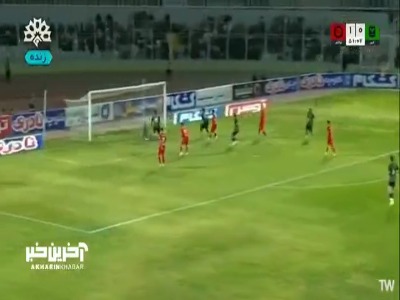 گل اول خیبر توسط احسان حسینی در دقیقه ۴۵+۷