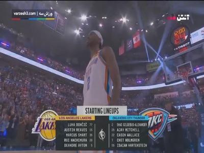 خلاصه بسکتبال اوکلاهاما سیتی تاندر - لس آنجلس لیکرز