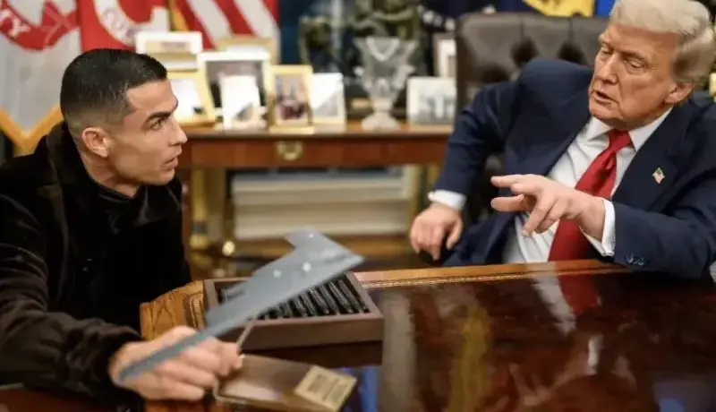 روپایی زدن رونالدو و ترامپ در کاخ سفید!