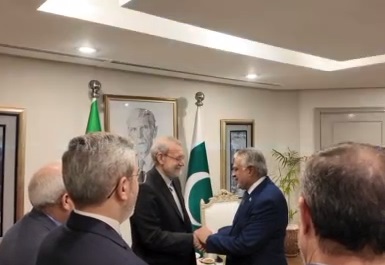 خوشامدگویی وزیر خارجه پاکستان به لاریجانی و هیات همراه