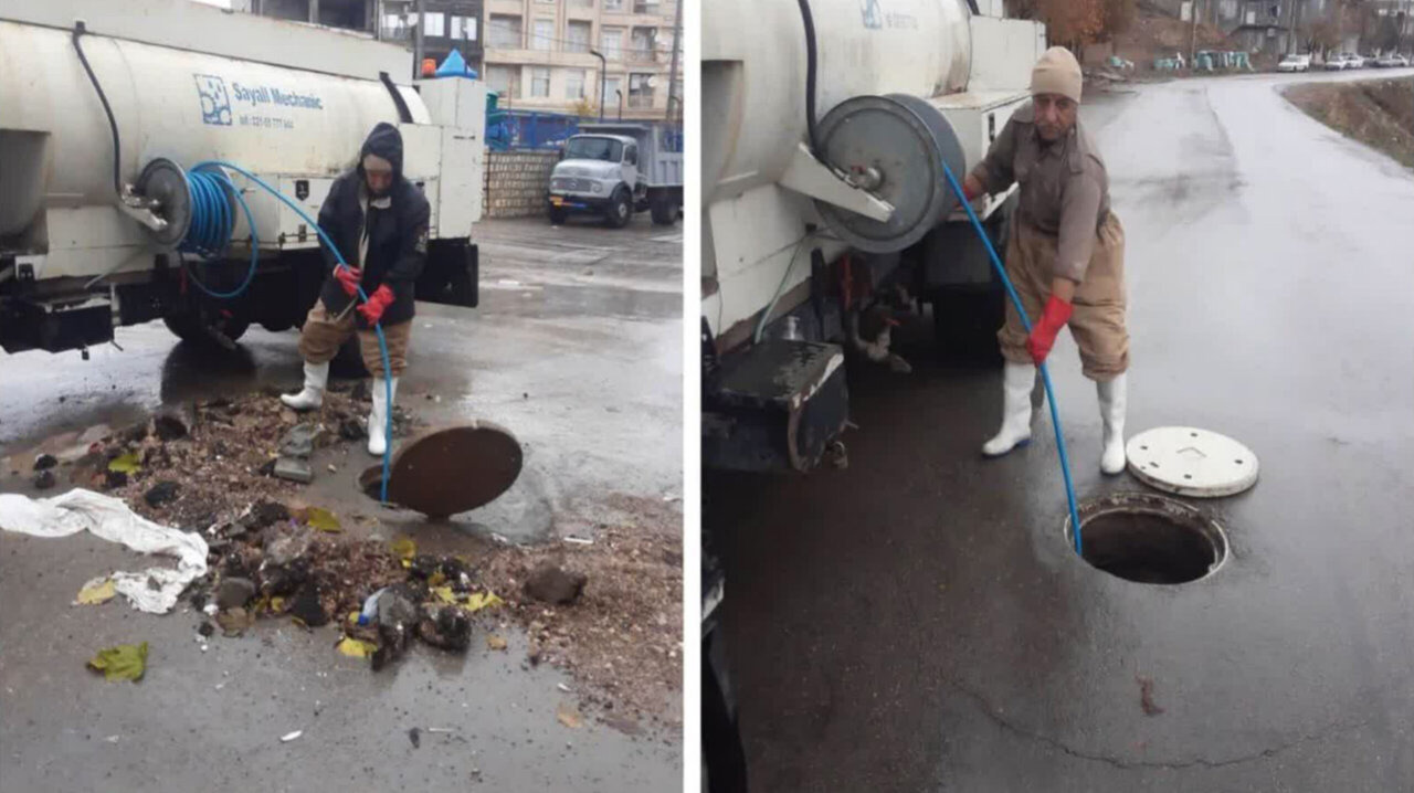 لایروبی ۶۰۰ متر از شبکه فاضلاب شهر جوانرود