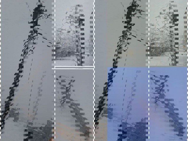 خسارات گسترده برف به شبکه برق سقز و بانه؛  ۳۰۰ اصله تیر برق شکسته شد