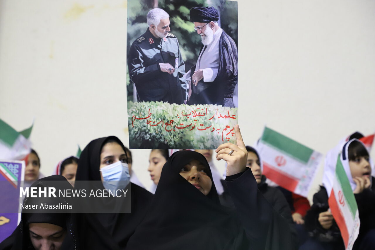 مراسم بزرگداشت حماسه ۹ دی و سالگرد شهادت حاج قاسم در جوانرود