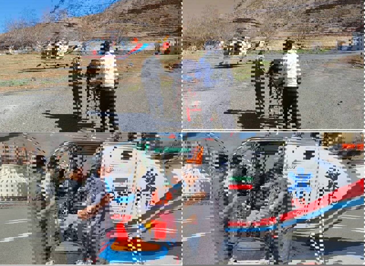 بالگرد اورژانس ناجی بانوی ۸۱ساله کامیارانی با علائم سکته مغزی