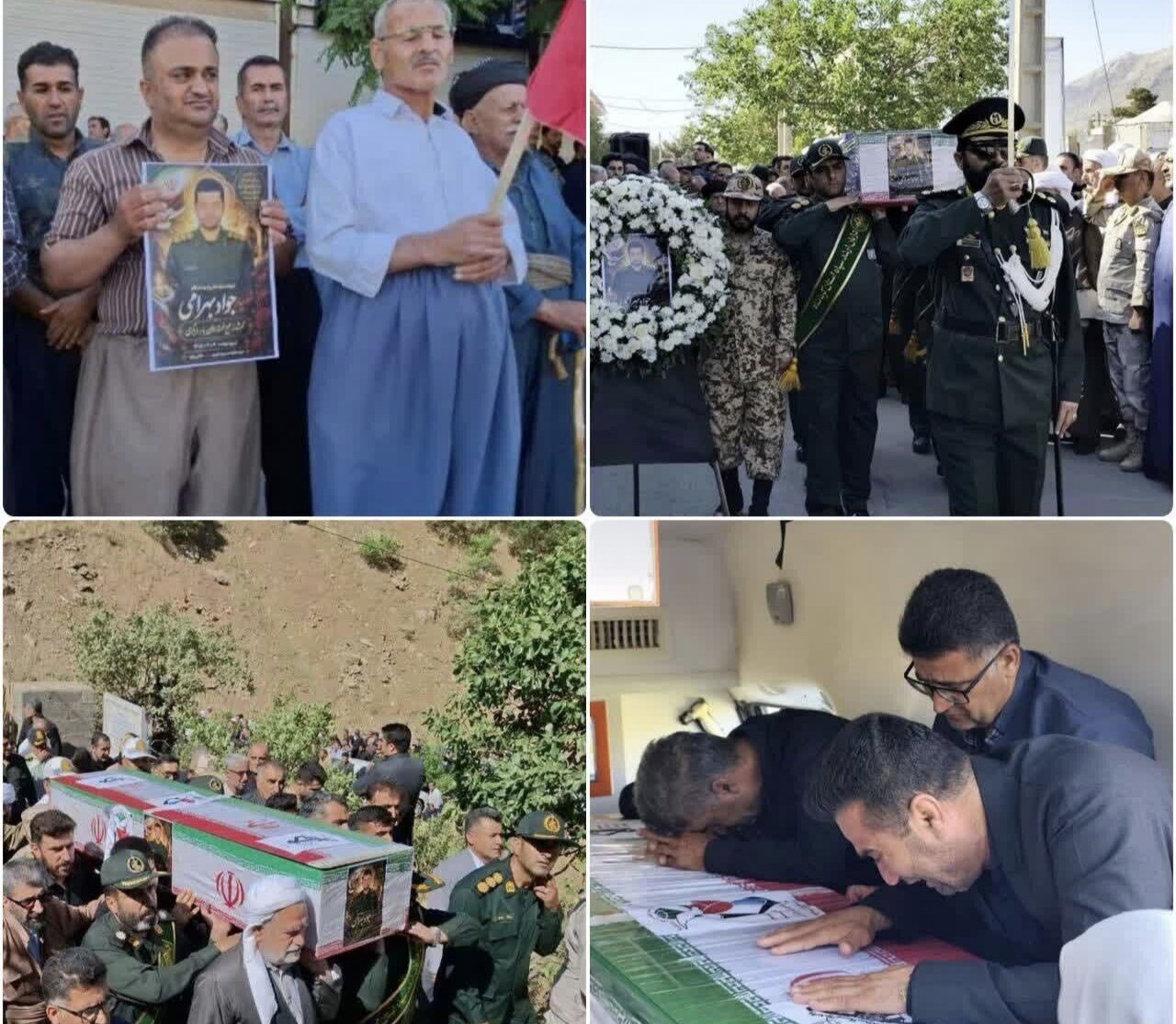 پیکر شهید جواد بهرامی در پاوه تشییع شد