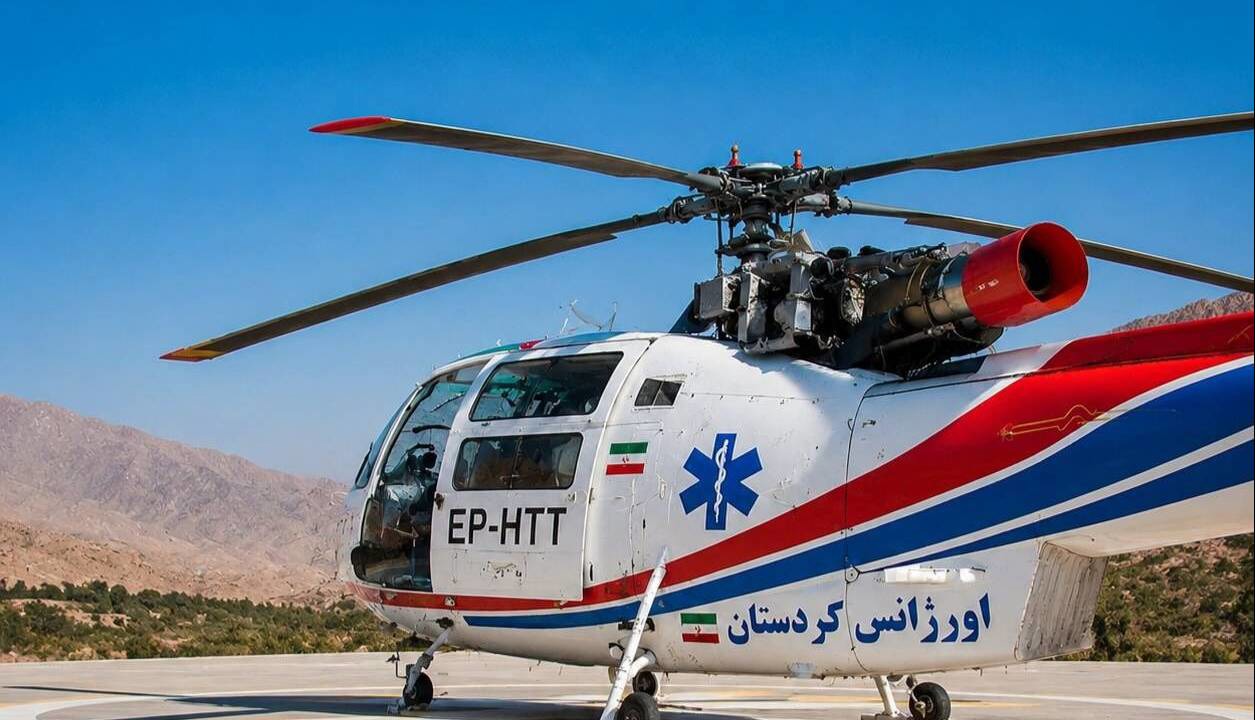 نجات مصدوم اهل روستای نگل سنندج توسط اورژانس هوایی کردستان