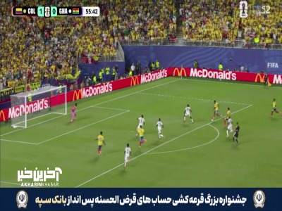 گل دوم کلمبیا به غنا توسط دیاز که توسط داور آفساید اعلام شد