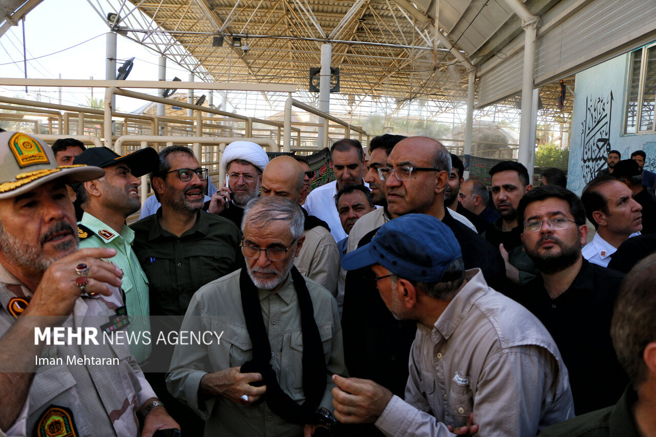 گزارش خبرنگار مهر از بازدید رئیس ستاد مرکزی اربعین از مرز خسروی