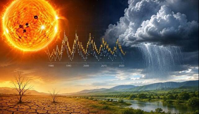 تاثیرپذیری عجیب بارندگی‌ها از نوسان «لکه‌های خورشیدی»